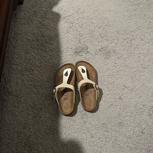 Birkenstock White and Brown Sandals